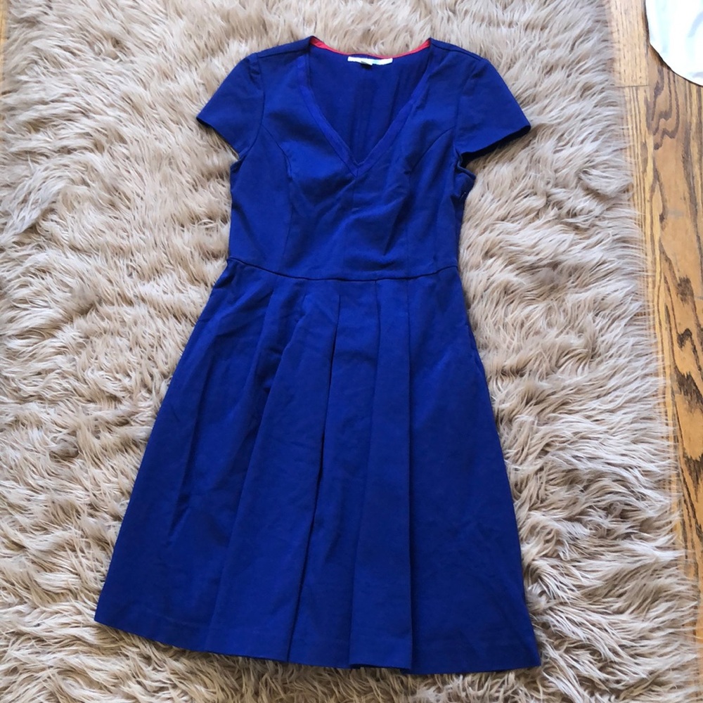 Boden Cobalt Blue Pleat Dress